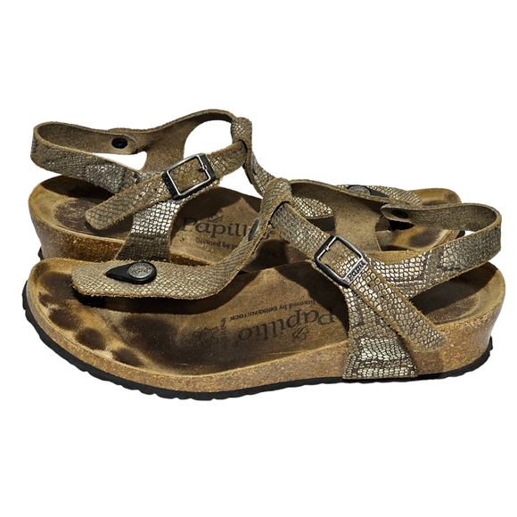 Papillo by Birkenstock Thong Sandals Womens Size US 8 / EU 39 Snake Print - Picture 3 of 10